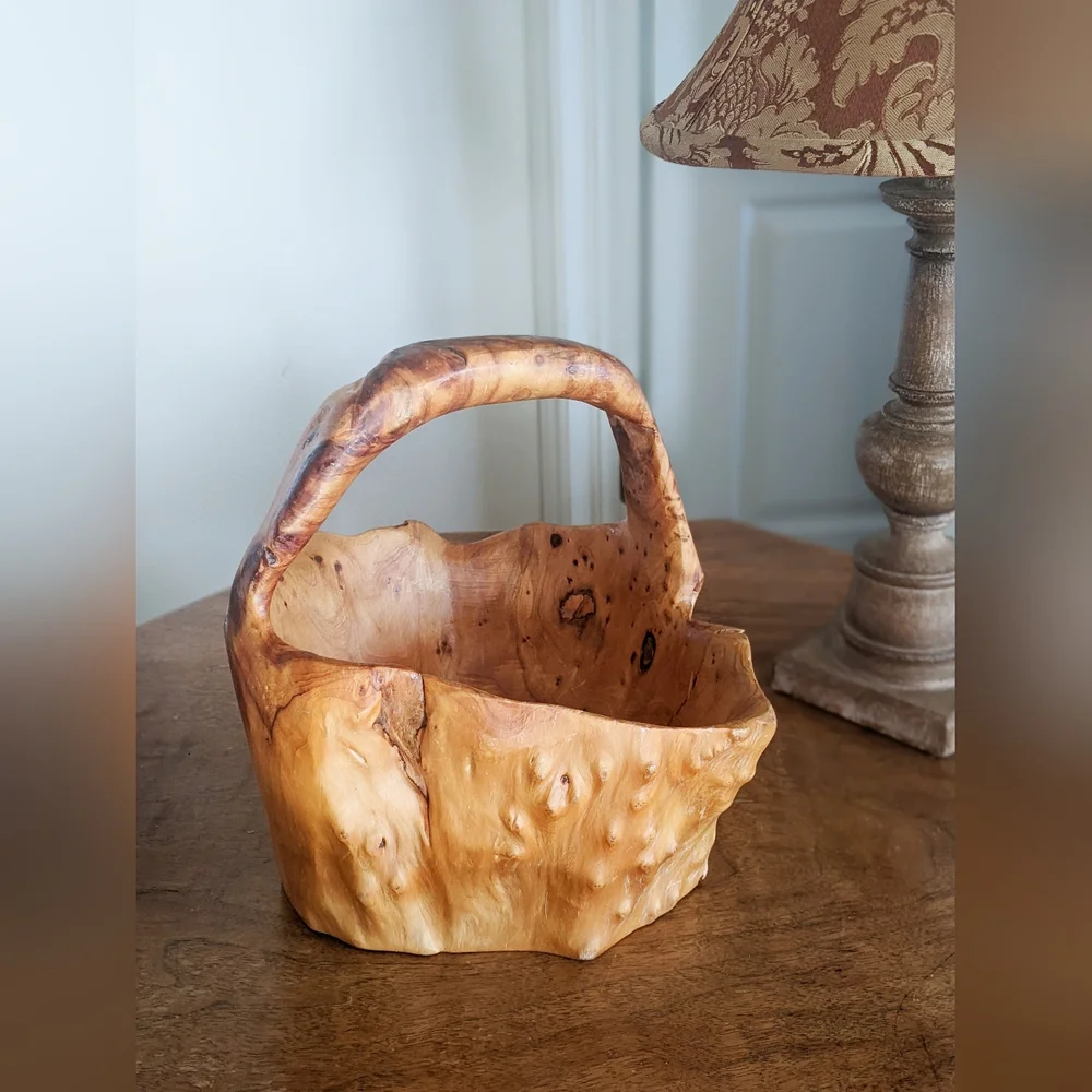 Hand Carved Burl Wood Bowl